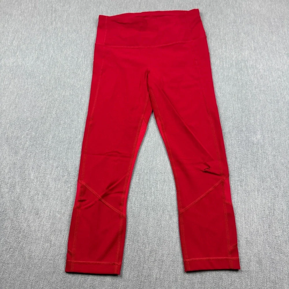 Lululemon Leggings Womens 6 Red Pace Rival High Rise Crop 22